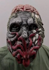 Halloween Dead Zombie of The Sea Octopus Tentacles Brain Face Mask Latex Costume