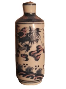 Meiji period 1868-1912 19th century chinese porcelain snuff bottle 4inches high