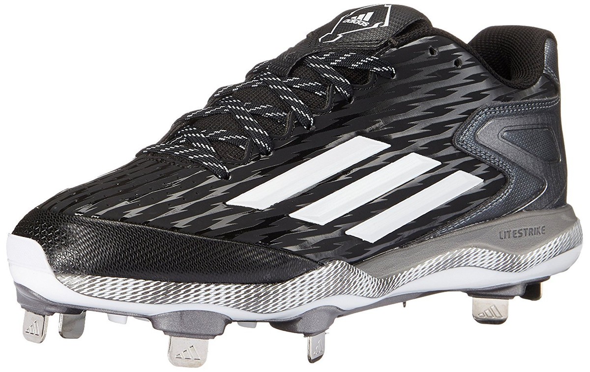 Adidas Men\'s PowerAlley 3 Metal Baseball Cleats Shoes White Black Grey Size 9 Mens Adidas Power Alley 3 Baseball Cleats | Mercari main image 4
