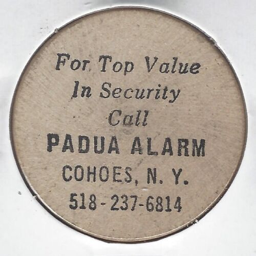 PADUA ALARM, Cohoes, New York, 5¢ Token/Coin/Chip, Buffalo Wooden Nickel - Afbeelding 1 van 2