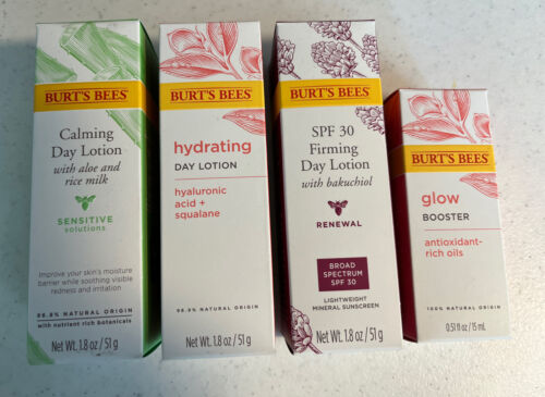 4 Pack Wholesale Lot - Burt's Bees Renewal Firming Day Lotion,Booster,Great Deal - 第 1/8 張圖片