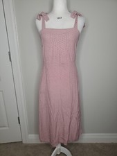 GAP Tie  Shoulder MIDI PINK  PRINT Sleeveless Summer Dress Size 4