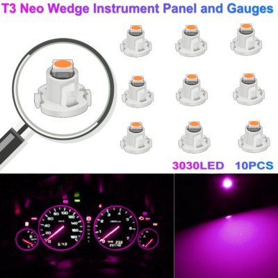 10x T3 Neo Wedge 3030 LED Dashboard A/C Climate Control HVAC Light Bulb 12V