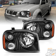Headlights Pair For Nissan Frontier Base Xe Rightleft 2001-2004 Black Light