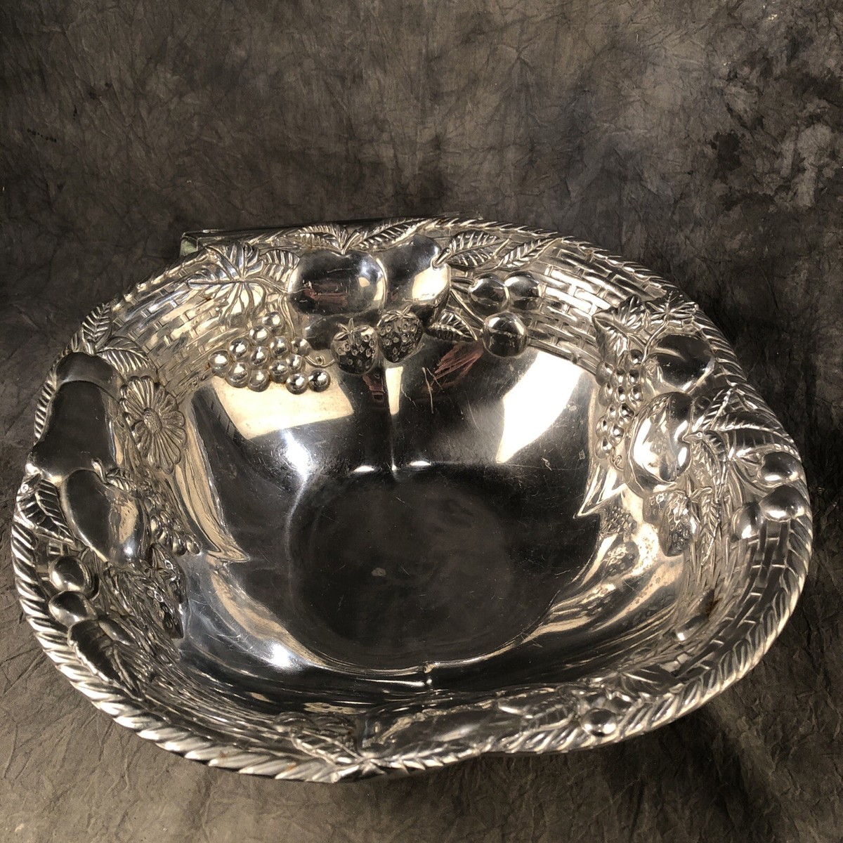 Lenox 13” Salad Bowl - Heavy Silver Tone Metal - Fruit design | eBay