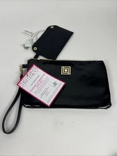 Liz Claiborne Phone Charging Wallet  Wristlet RFID Protection Glossy Black Gold