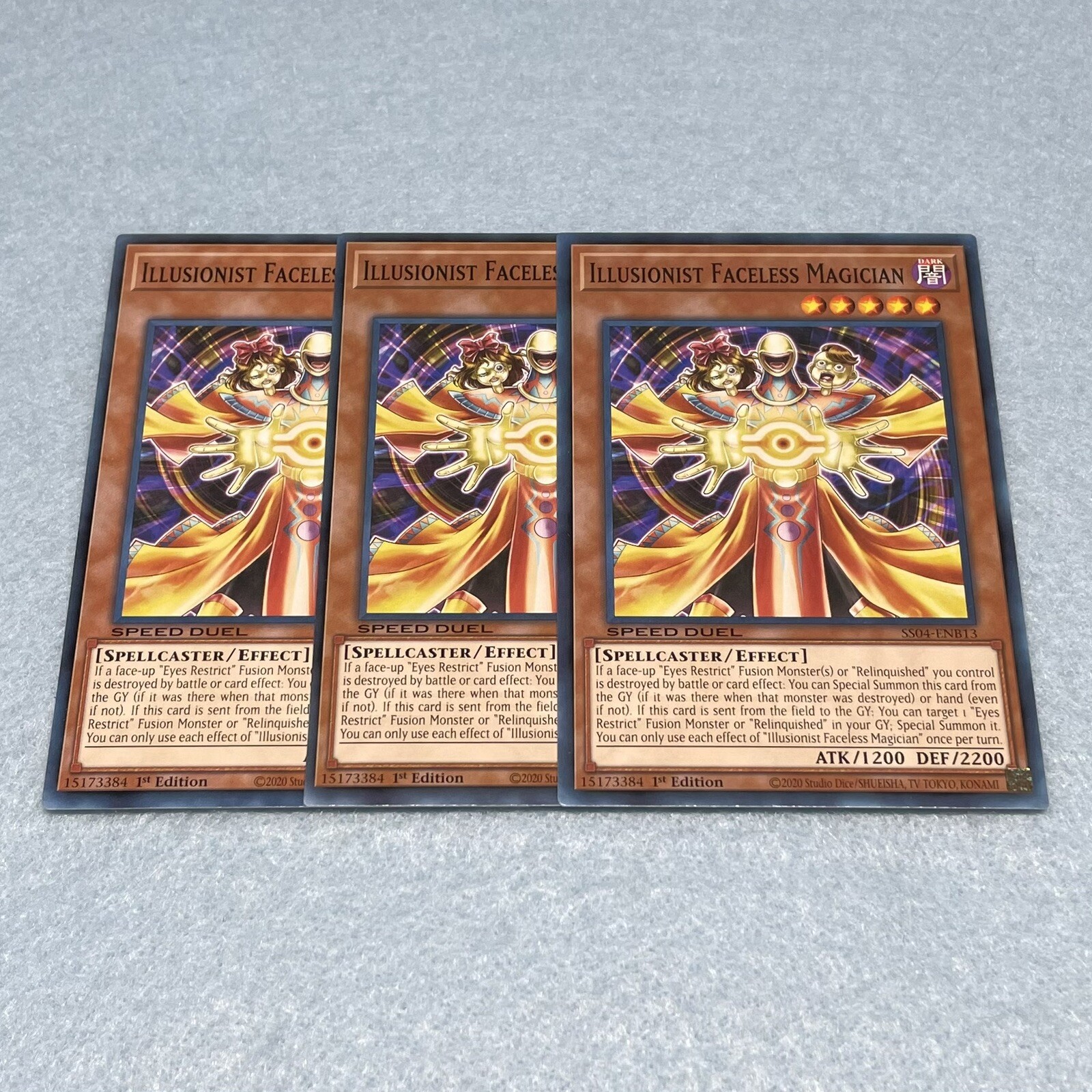 3x Yugioh Illusionist Faceless Magician 1st Ed Common Card NM SS04 ...