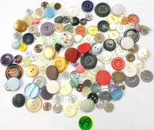 119 VINTAGE Multi-Colored, All Size 2 &4 Hole Shank Acylic Plastic Buttons M-L