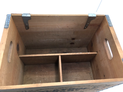 Vintage Playboy Club Wood Wooden Bar Box Wine Crate w/ Swing Open