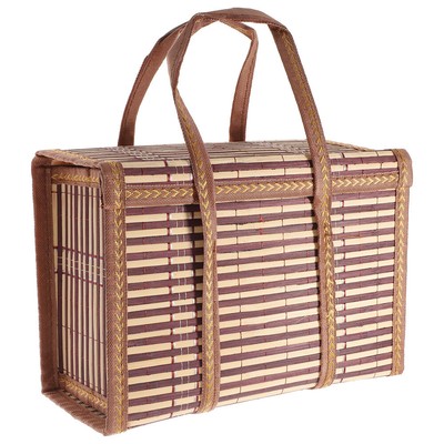 1PC Creative Basket Portable Basket Bamboo Bread Basket Folding Egg Basket