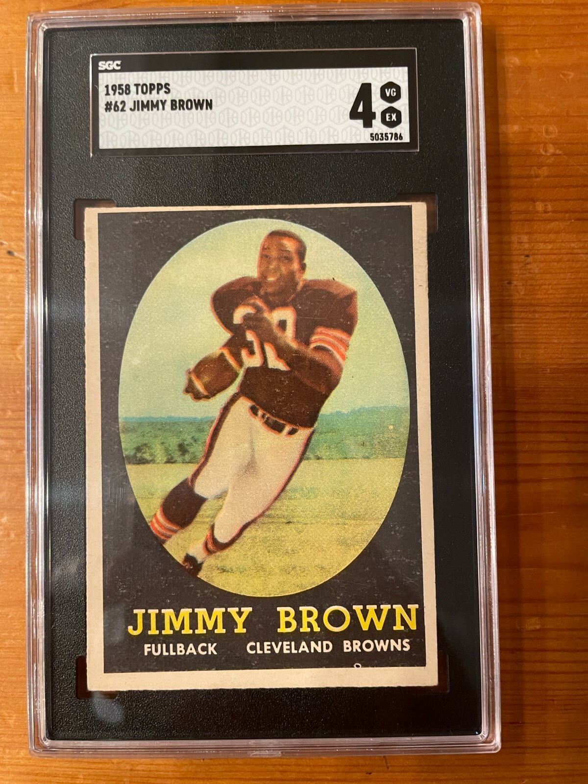 1958 TOPPS #62 JIM JIMMY BROWN CLEVELAND BROWNS ROOKIE CARD SGC VG/EX 4