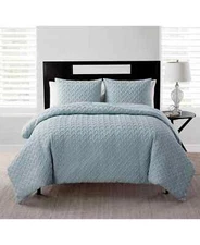 VCNY Home Nina II Embossed Comforter Set Blue , King, NWT