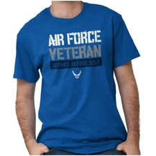 US Air Force Veteran Service Before Self Womens or Mens Crewneck T Shirt Tee
