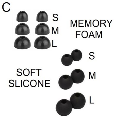 replacement ear tips for Skullcandy Sesh wireless earbuds memory