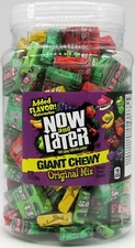 Now and Later Soft Giant Candy Tub Assorted Flavors Free Shipping Bulk 120 ct