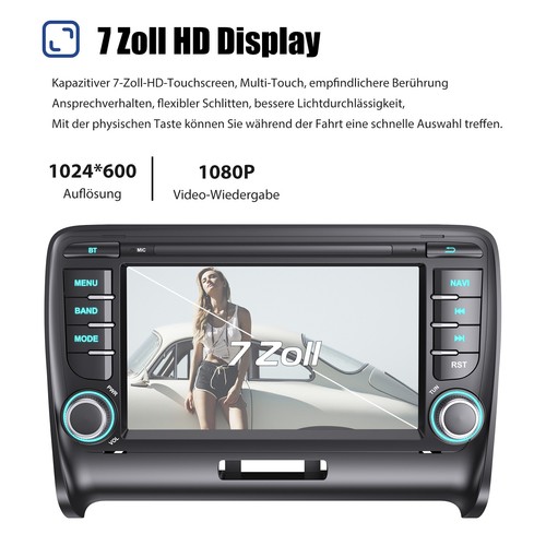 Für Audi TT 2 8J 2006-14 Autoradio Android 13 2+32G Carplay GPS NAVI WIFI Kamera - Bild 5 von 14