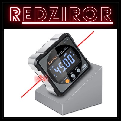 Digital Angle Finder: Magnetic Laser Gauge & Backlit Protractor for Woodworking