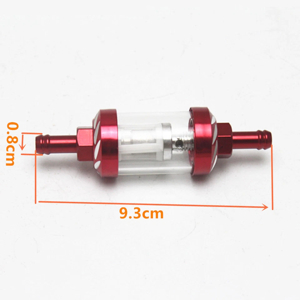 Filtro de gasolina en línea rojo para motocicleta 5/16" 8 mm para Yamaha V Star 650 250 Foto 2 de 4