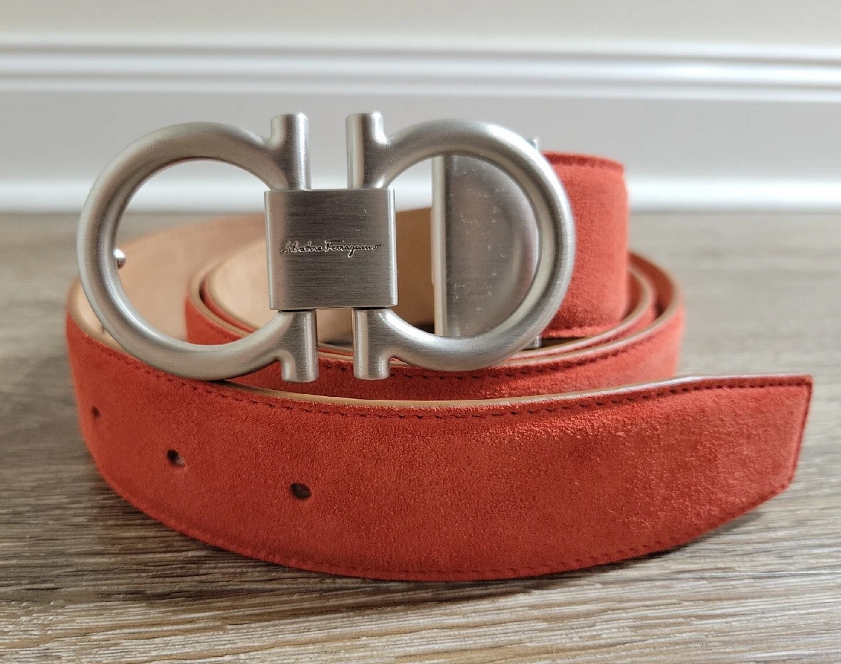 Ferragamo Men Adjustable Gancini Belt Red