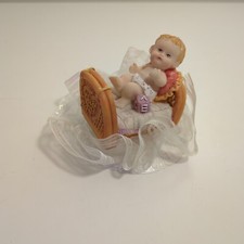 Statuina Nascita Torta Benvenuto al mondo Vintage Sopra Torta Bambina
