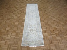 2'6 x 9'10 Runner Hand Knotted Ivory Modern Oushak Oriental Rug G12440