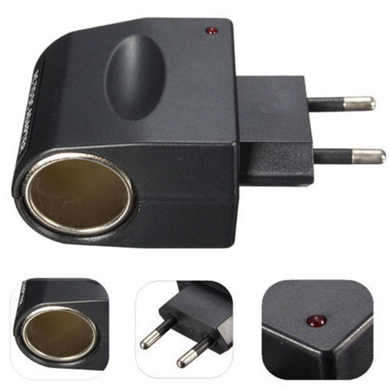 Premium AC To DC 12V 220V Wall Power EU Plug Car Cigarette Lighter