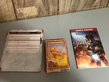 A10830 WARHAMMER 40K AOS BATTLE MAGIC & CHAOS SPACE MARINES CARDS + SAMPLE CHPTR
