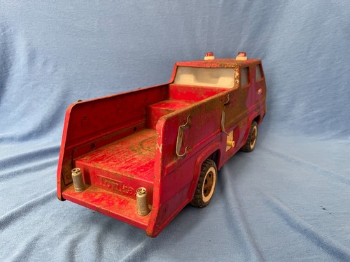 1970-73 TONKA Fire Truck - Vintage Red Pressed Steel Toy Ladder Snorkel Pumper - Picture 7 of 12