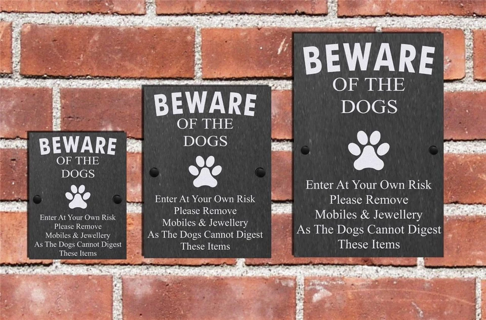 Humorous Beware Of The Dog House Gate Funny Slate Sign 3 Sizes ALL BREEDS  A-C - Image 3 of 3