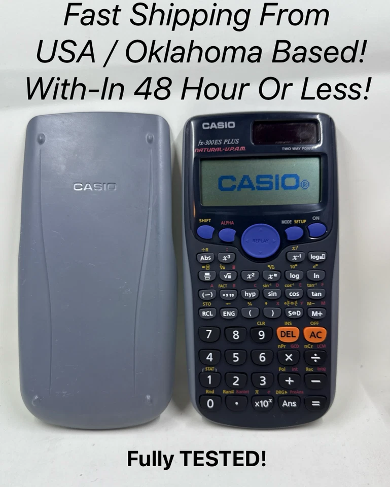 TWO! 2 Casio fx-300ES PLUS Natural VPAM, Solar Scientific Calculator W/ Cover !2 - Image 2 of 4