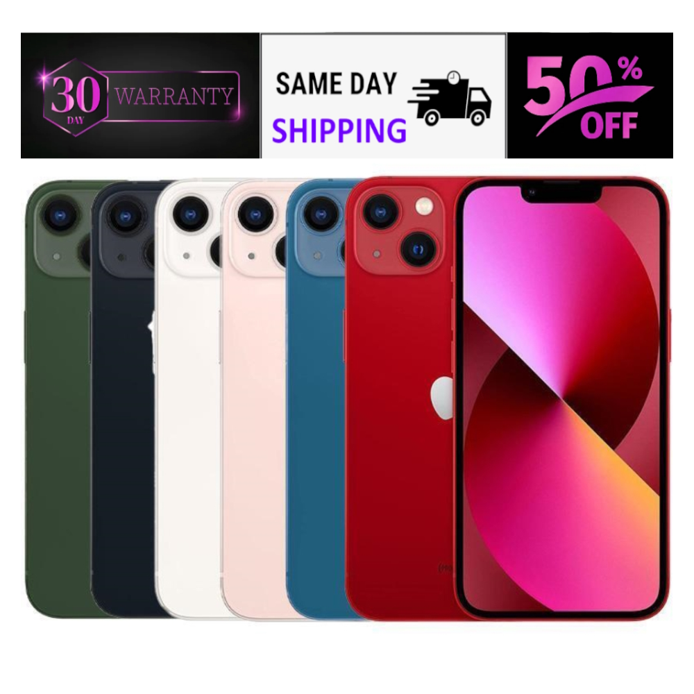 Apple iPhone 13 Unlocked 128GB/256GB for T-Mobile, AT&T - Colors