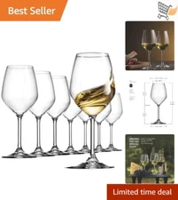 Glass Drinking Cup 14oz Wine Glasses Laser-Cut Rim Elegant Party Reusable