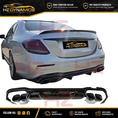 FÜR MERCEDES E KLASSE W213 LIMOUSINE E63 AMG GLANZ SCHWARZ DIFFUSOR BODYKIT 2016-2022