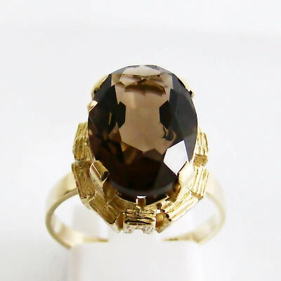 Ring Gold 333er Rauchquarz 8 kt Goldschmuck Edelsteine Damen Topas - Bild 1 von 4