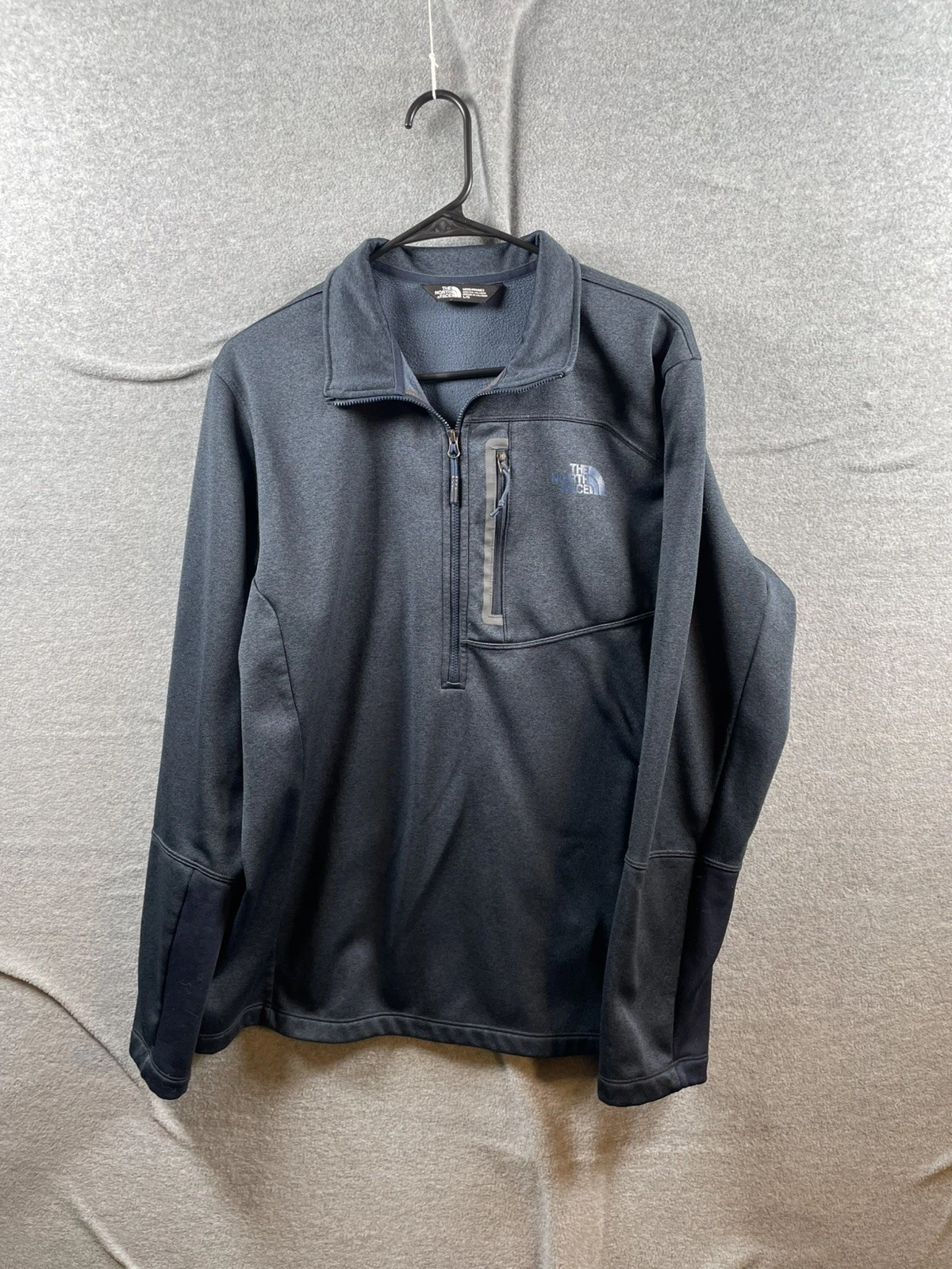 The North Face Sweater Mens Large Blue Quarter Zip Fleece Pullover Top