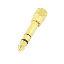Audio 6.35mm Male to 3.5mm Female Headphone Stereo Jack Adapter Gold Tone