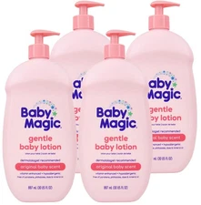 Baby Magic Gentle Baby Lotion | 30 Fl Oz Pack of 4 | Vitamins  Aloe | Free of