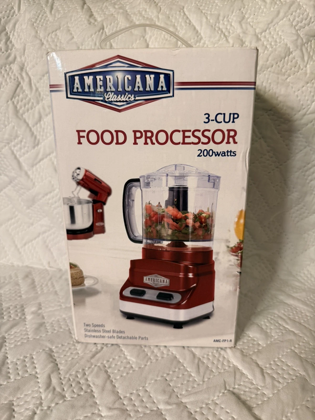 Americana Classics 3 Cup Food Processor 2-Speed SS Blades No Skid Seafoam red
Opens in a new window