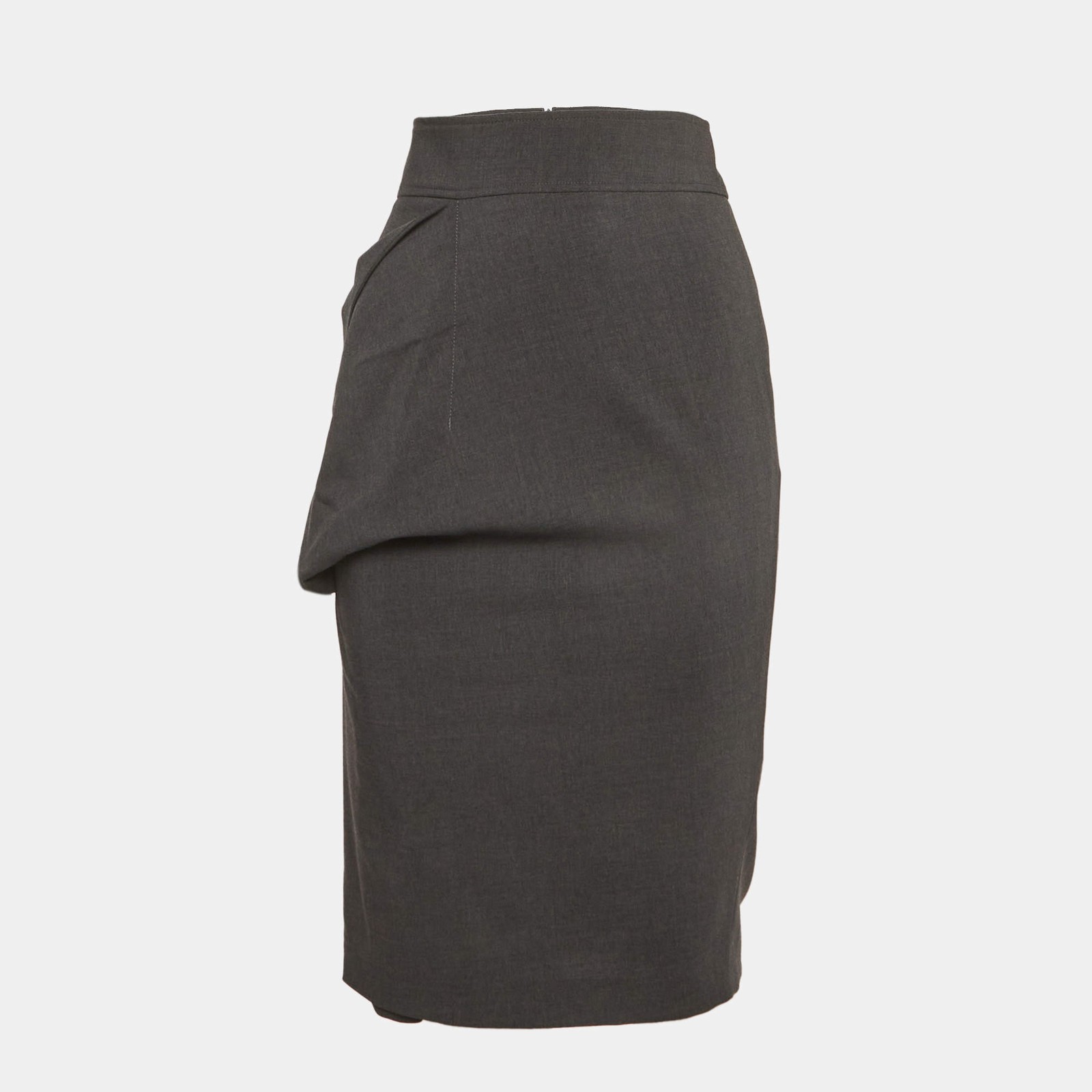 Brunello Cucinelli Grey Wool Pencil Skirt S
