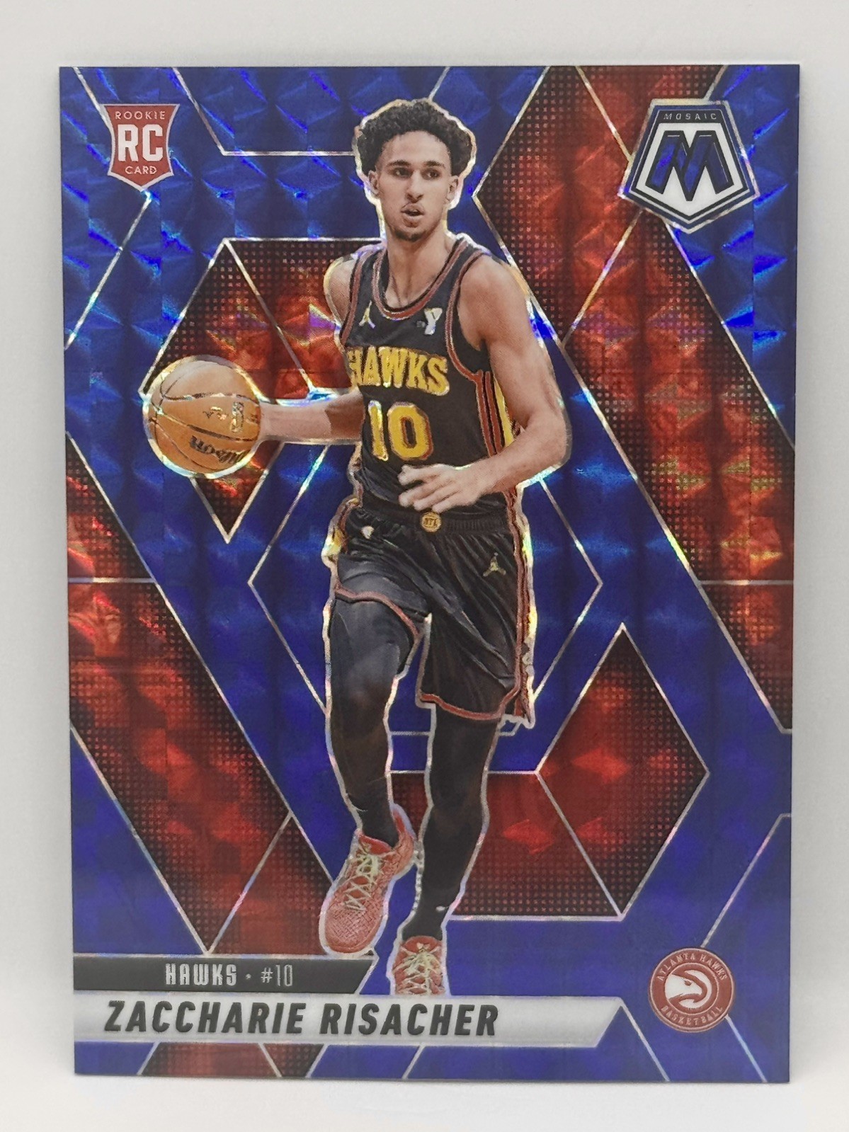 2024-25 Panini Mosaic - Rookies Zaccharie Risacher #213 Blue Mosaic Prizm /199