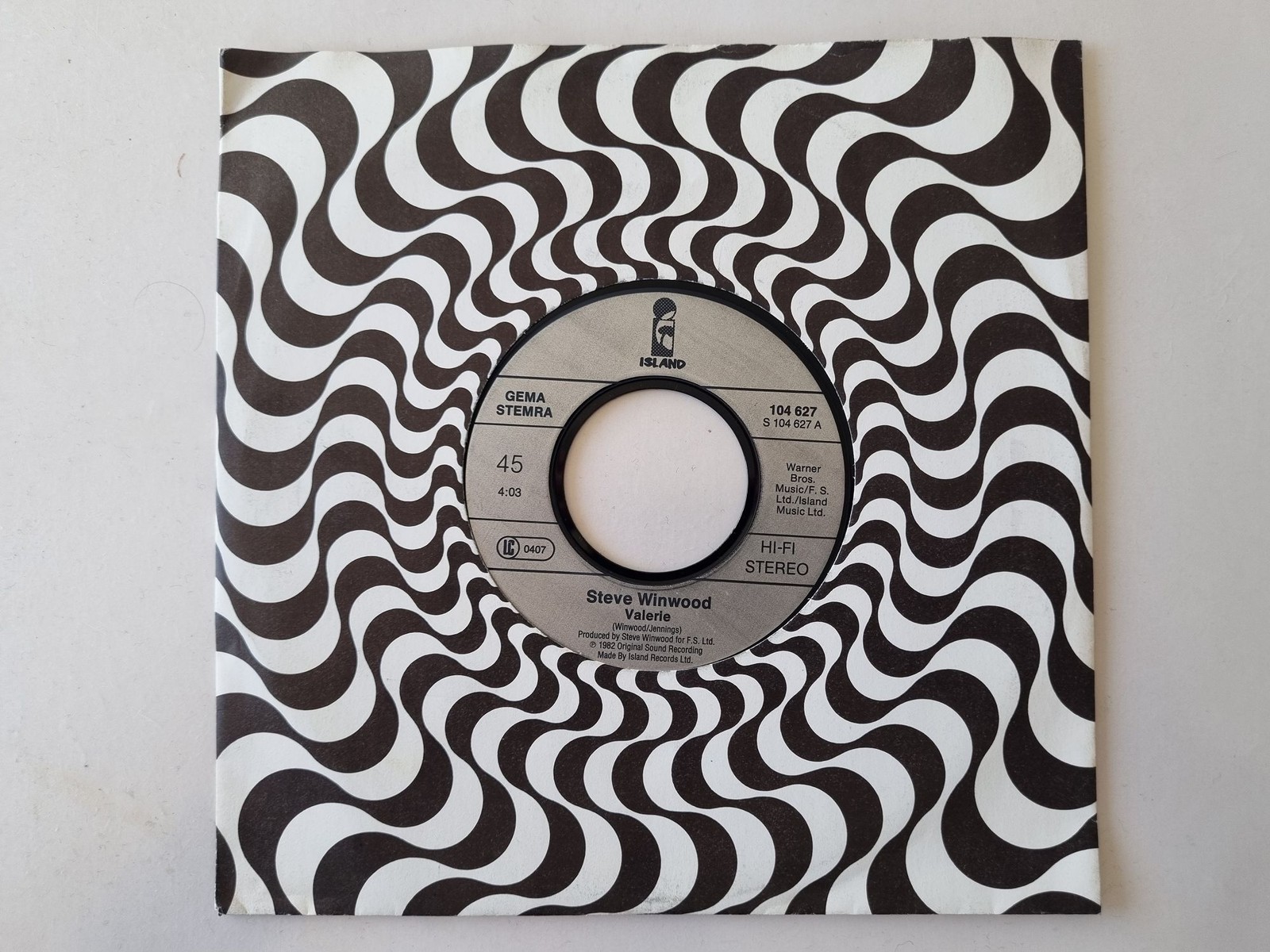 Steve Winwood - Valerie 7'' Vinyl Germany