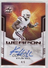 2021 Leaf Ultimate Draft Weapon Red 4/5 Kylin Hill #UW-KH1 Auto 0b3
