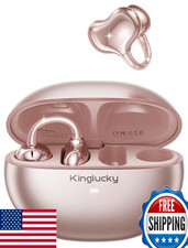 Kinglucky Clip-On Earbuds: 50H Playtime, Open-Ear, Crystal Sound, Small Ear Fit