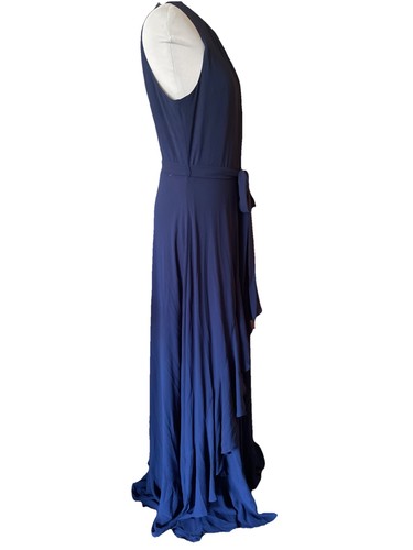 Alex Marie 10 Colette marineblau geraffter Saum abgestuft Taille zum Binden formelles Maxikleid 178 $ - Bild 9 von 23