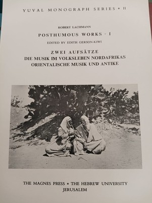 Zwei Aufsaetze Die Musik Volksleben SEPHARDI NORTH AFRICA JEWISH FOLK MUSIC