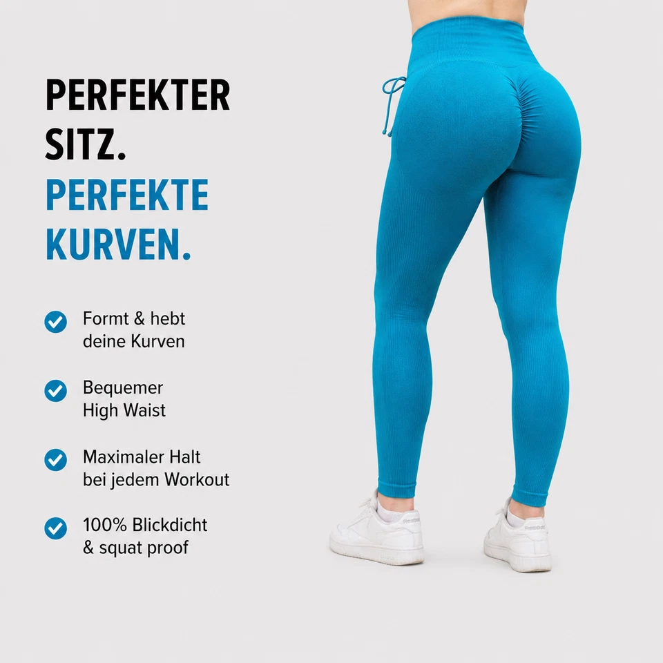 Scrunch Sport Leggings Damen Push Up High Waist Nahtlos Fitness Yoga Leggings - Bild 1 von 2