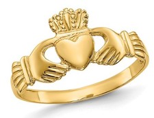 Ladies Claddagh Ring in 14K Yellow Ladies Claddagh Ring in Polished 14K Yellow G