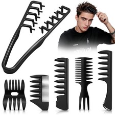 6PCS Texture Comb Wide Tooth Styling Combs for Women Men, Volumizing Texturizing