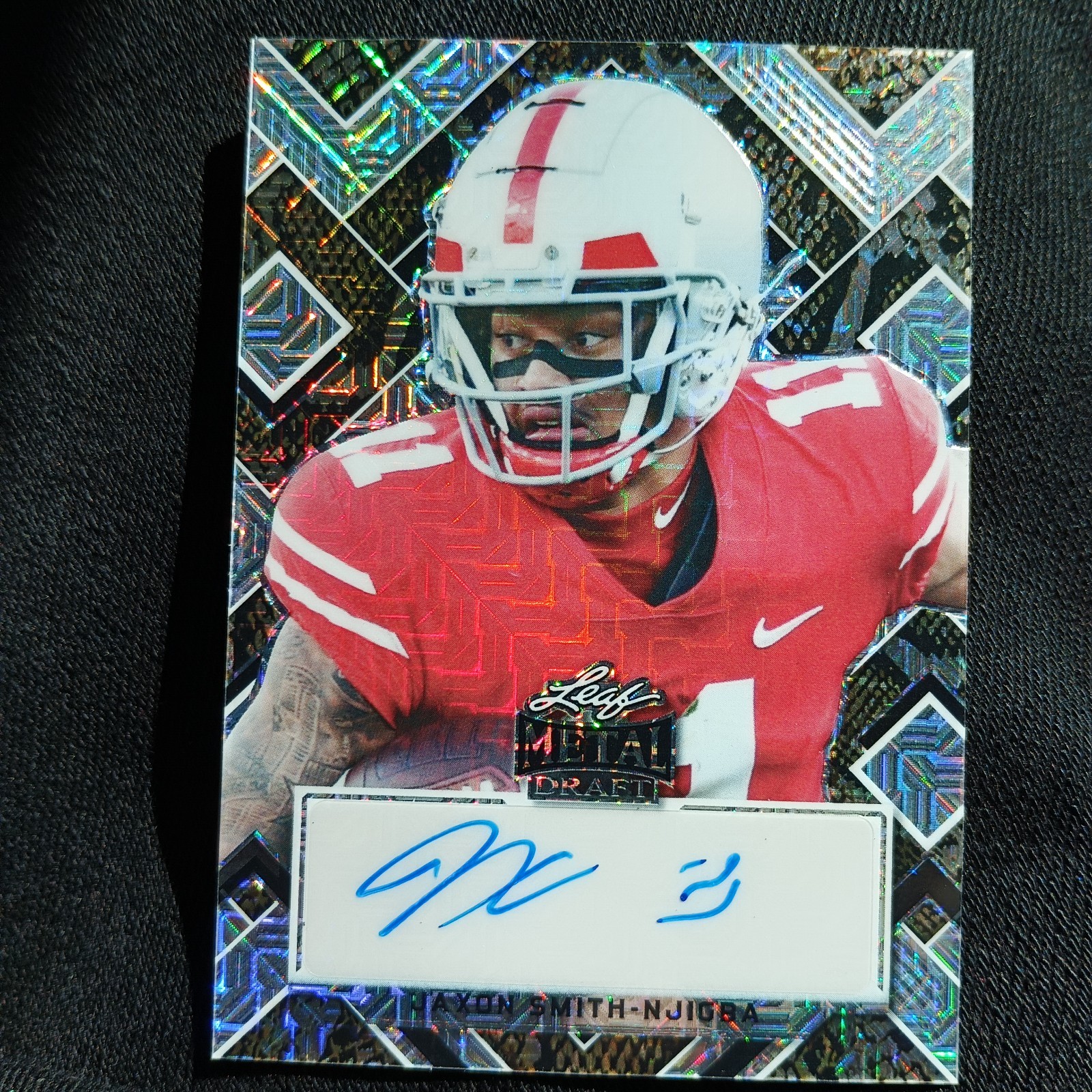 Jaxon Smith-Njigba Leaf Metal Draft Flashback Portrait Autographs #PAJSN Snake Wave
