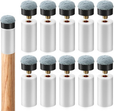 10 Sets Billiard Cues Tips Replacement Kit with White Pool Cue